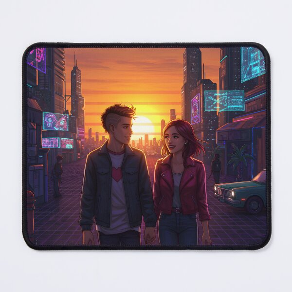 Item preview, Romantic Animated Couple in Synthwave Cyberpunk City 2 designed and sold by DreamWavePix.