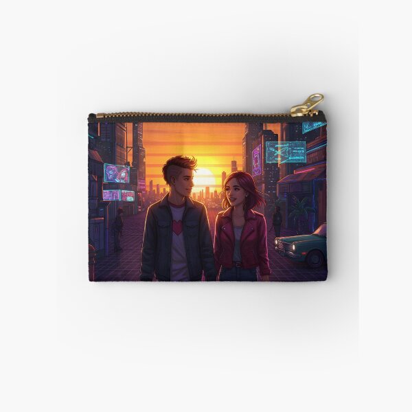 Item preview, Romantic Animated Couple in Synthwave Cyberpunk City 2 designed and sold by DreamWavePix.
