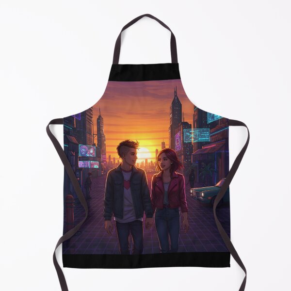 Item preview, Romantic Animated Couple in Synthwave Cyberpunk City 2 designed and sold by DreamWavePix.