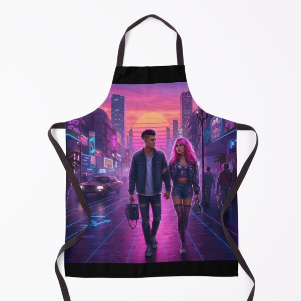 Item preview, Romantic Couple in Neon Synthwave Cyberpunk Downtown 4 designed and sold by DreamWavePix.