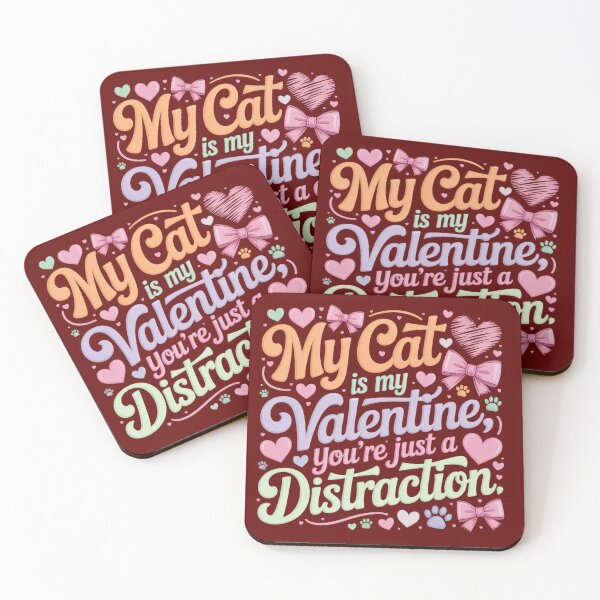 Item preview, My Cat Is My Valentine Cute Cat Lover Pastel Quote Design Romantic Humor Sublimation File designed and sold by DigitalArtByNow.