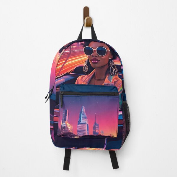 Item preview, Stylish Women Driving in Synthwave Neon City Sunset designed and sold by DreamWavePix.