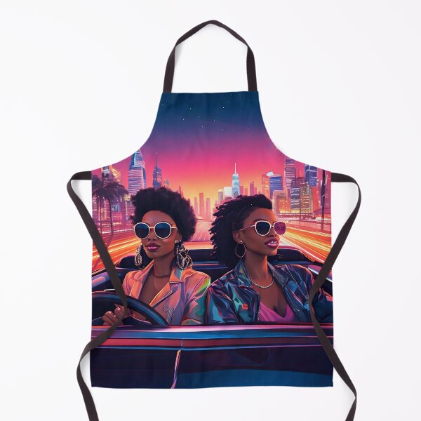 Item preview, Stylish Women Driving in Synthwave Neon City Sunset designed and sold by DreamWavePix.