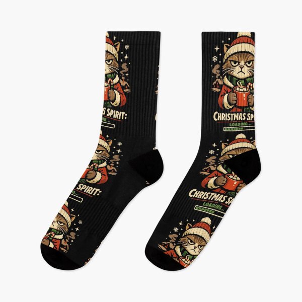 Item preview, Grumpy Christmas Cat – Christmas Spirit Loading designed and sold by WearTheArtx.
