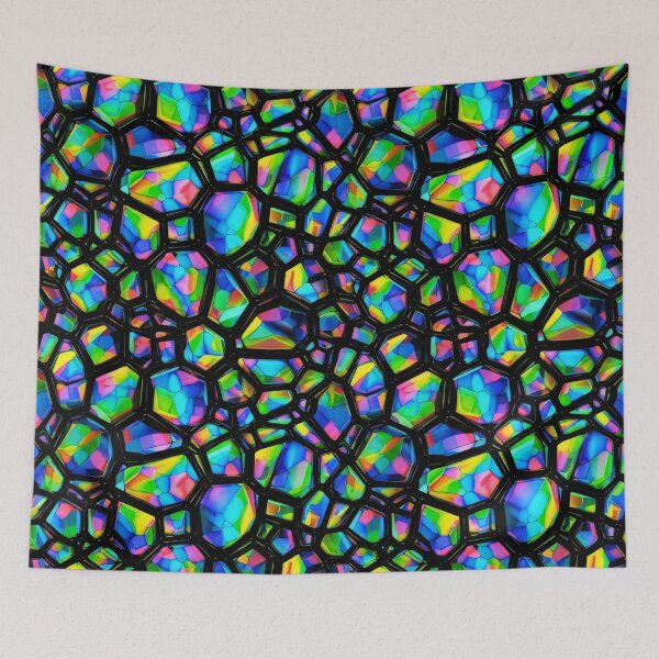 Item preview, Neon Prism Cell Mosaic designed and sold by Kaleidoscope Print.