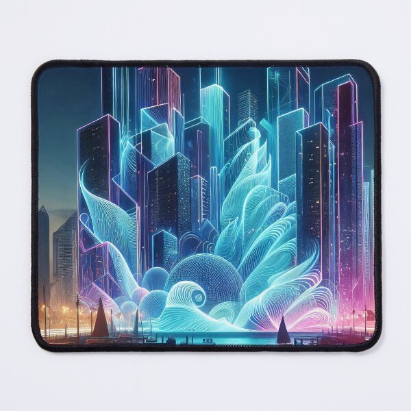 Item preview, Cyberpunk Futuristic Urban City Illuminated By Blue Moonlight designed and sold by DEC02.