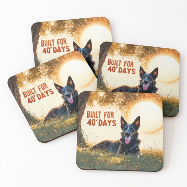 Item preview, Funny Aussie Dog Illustration – 40 Degree Days designed and sold by TroyTheTerrific.