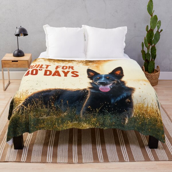 Item preview, Funny Aussie Dog Illustration – 40 Degree Days designed and sold by TroyTheTerrific.