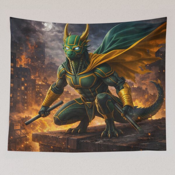 Item preview, Street Fury Vigilante Dragon – Superhero Dragon Heroes Art designed and sold by EpicDragons-.
