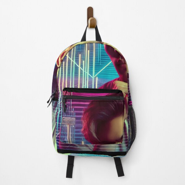 Item preview, Handsome Asian Man with Neon Synthwave Background designed and sold by DreamWavePix.