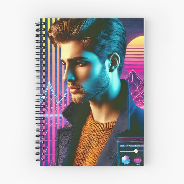Item preview, Stylish Man Pose Sunset Synthwave Futuristic Cyberpunk Neon designed and sold by DreamWavePix.