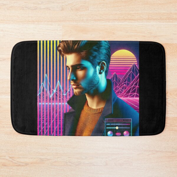 Item preview, Stylish Man Pose Sunset Synthwave Futuristic Cyberpunk Neon designed and sold by DreamWavePix.