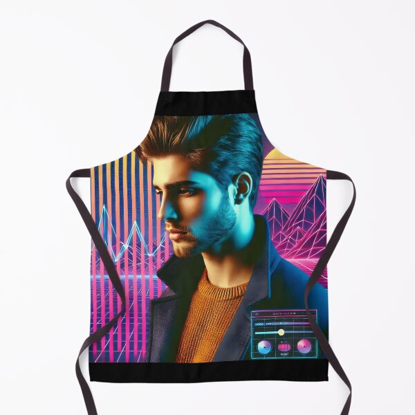 Item preview, Stylish Man Pose Sunset Synthwave Futuristic Cyberpunk Neon designed and sold by DreamWavePix.