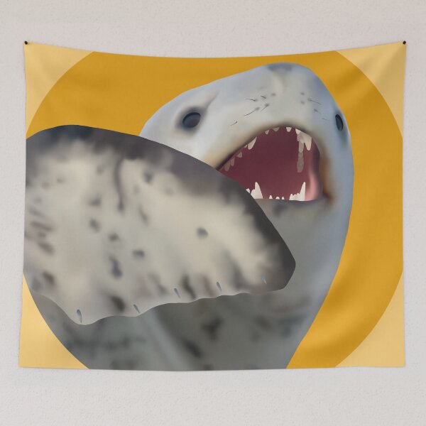 Item preview, Shocked Leopard Seal on orange designed and sold by GivernyKate.