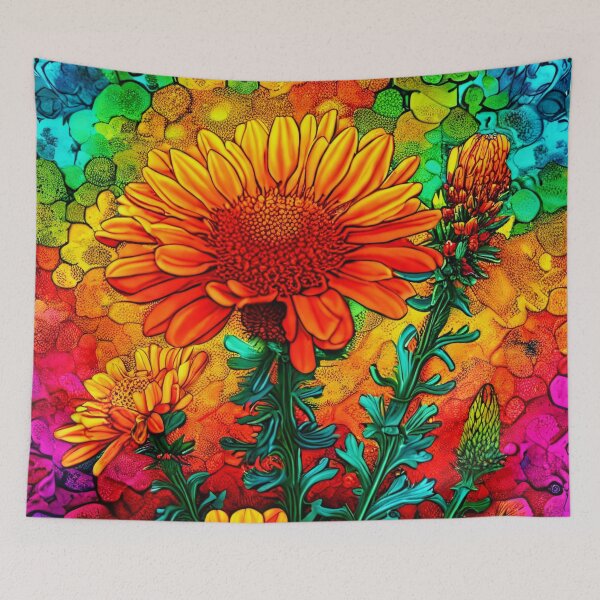 Item preview, Vibrant floral splendor in kaleidoscopic colors designed and sold by Mianku | Für das Leben.
