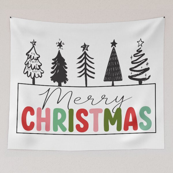 Item preview, Merry Christmas Minimal Tree Typography – Scandinavian Holiday Design designed and sold by LALA-MIRA.