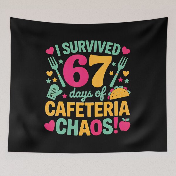 Item preview, I Survived 67 Days Of Cafeteria Chaos Cute Food Lunch Staff designed and sold by bambiai.