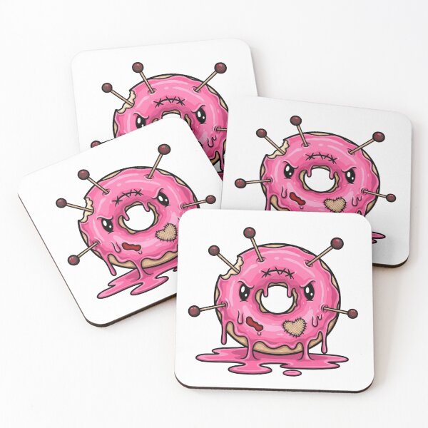 Item preview, Voodoo Donut Pink Frosted Horror Cute Spooky Food Sticker T-Shirt designed and sold by GeniePixel.