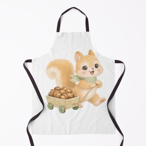 Item preview, Woodland Squirrel with Acorn Wagon – Neutral Cottagecore Nature Art designed and sold by SirensSageStone.