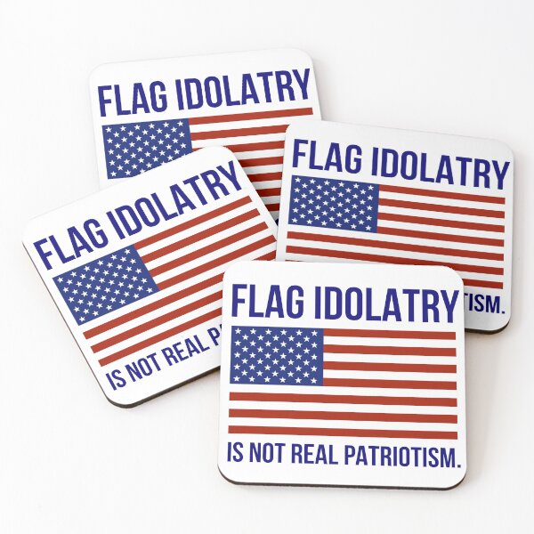 Item preview, Flag idolatry is not real patriotism.  designed and sold by Rachel the Artist .