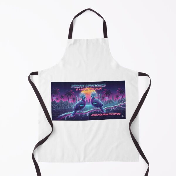 Item preview, Neon Pigeons Futuristic New Year Christmas Synthwave designed and sold by DreamWavePix.