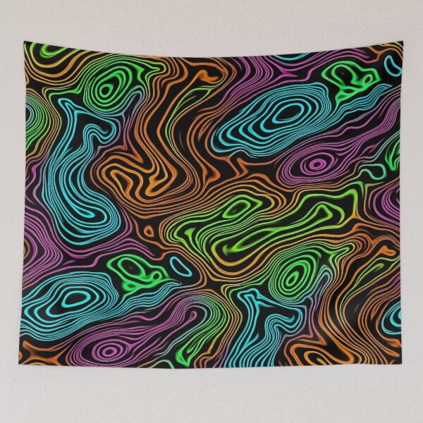 Item preview, Neon Topographic Flow designed and sold by Kaleidoscope Print.