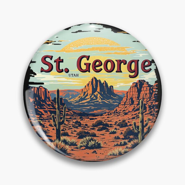 Artikelvorschau, St. George Desert Mountain Vintage St. George Utah Cityscape entworfen und verkauft von AsiaStokes.