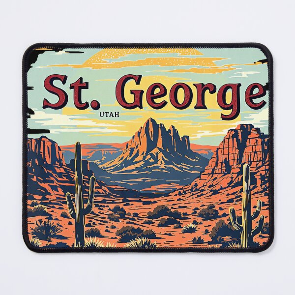 Item preview, St. George Desert Mountain Vintage St. George Utah Cityscape designed and sold by AsiaStokes.