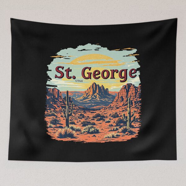 Item preview, St. George Desert Mountain Vintage St. George Utah Cityscape designed and sold by AsiaStokes.