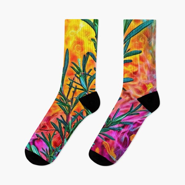 Item preview, Rosemary against a psychedelic colored background designed and sold by Mianku | Für das Leben.