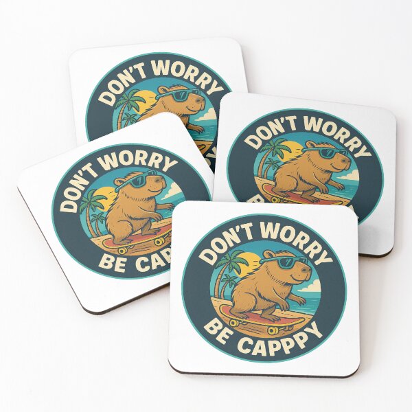Item preview, Don't Worry Be Cappy, Cute And Motivational Quote, Cute Capybara designed and sold by graphic-genie.