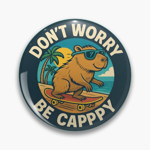 Item preview, Don't Worry Be Cappy, Cute And Motivational Quote, Cute Capybara designed and sold by graphic-genie.