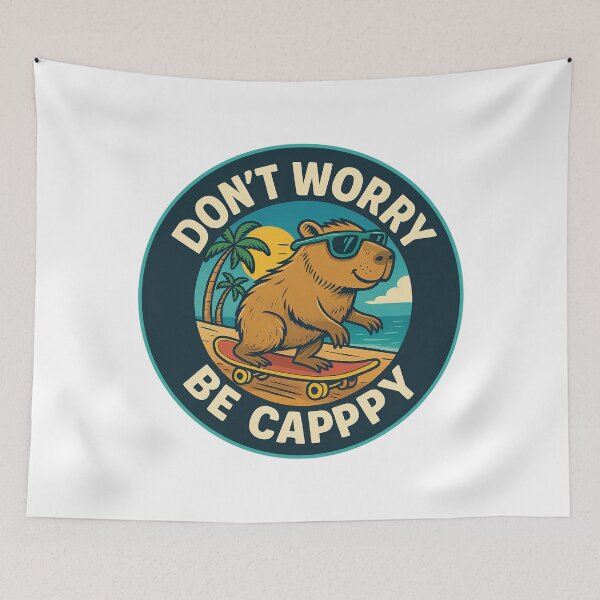 Item preview, Don't Worry Be Cappy, Cute And Motivational Quote, Cute Capybara designed and sold by graphic-genie.