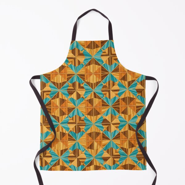 Artikelvorschau, Türkisfarbene Holzparkettfliesen entworfen und verkauft von Kaleidoscope Print.