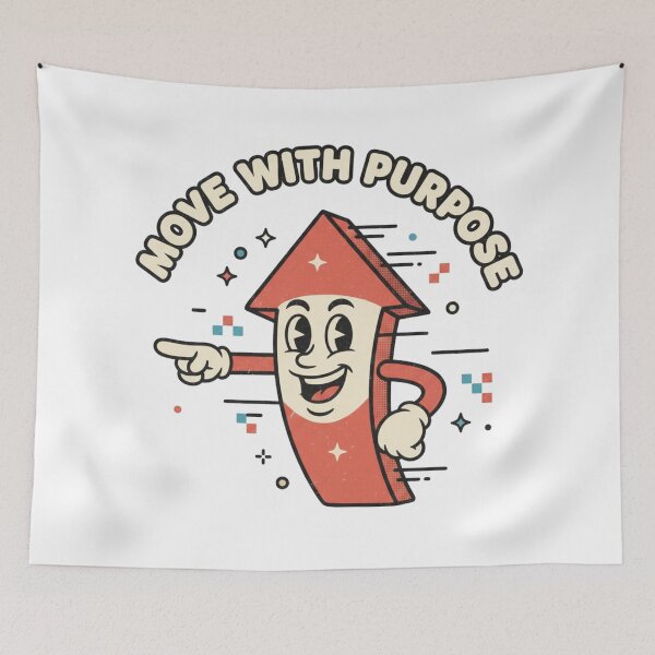 Item preview, Move with Purpose Retro Arrow Motivation designed and sold by DIRTYSKETCHH.