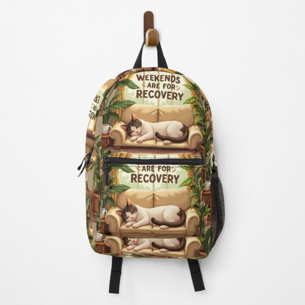 Item preview, Weekends Are For Recovery – Cozy Cat Illustration designed and sold by TroyTheTerrific.