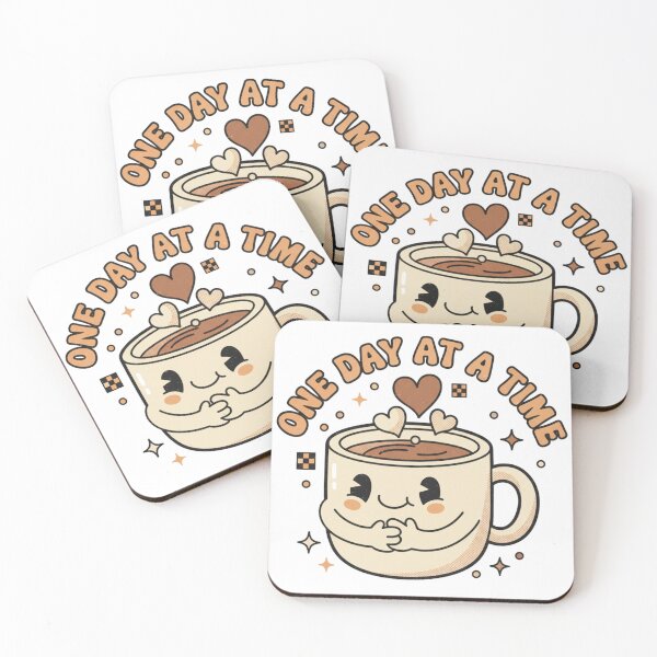 Item preview, One Day at a Time Retro Coffee Motivation designed and sold by DIRTYSKETCHH.