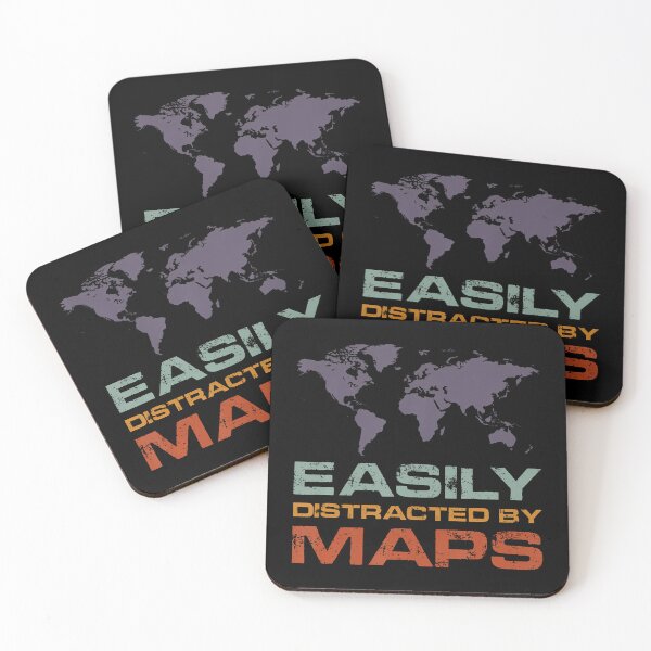 Item preview, Easily Distracted By Maps Cartography Geography Teacher designed and sold by jayeshainch.