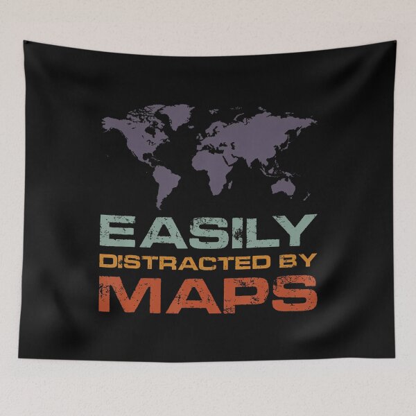 Item preview, Easily Distracted By Maps Cartography Geography Teacher designed and sold by jayeshainch.