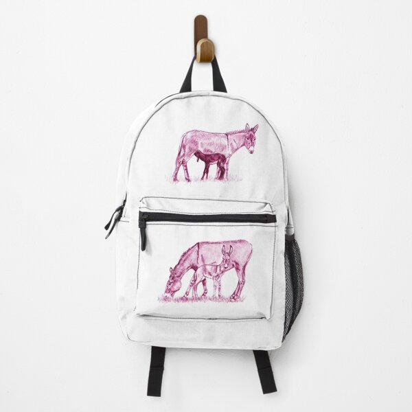 Item preview, Drawing of a donkey and her young foal suckling - pink colored version designed and sold by SylvieG18.
