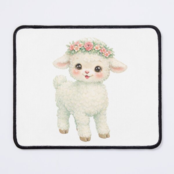 Item preview, Floral Lamb Illustration – Cute Cottagecore Nursery Storybook Art designed and sold by SirensSageStone.