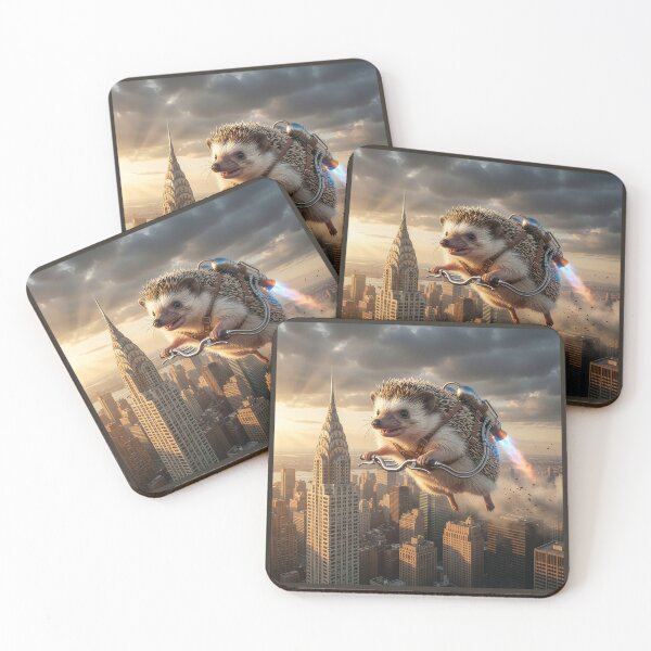 Item preview, Hedgehog Buzzes the Chrysler Building in His Jetpack designed and sold by Tridentulus.