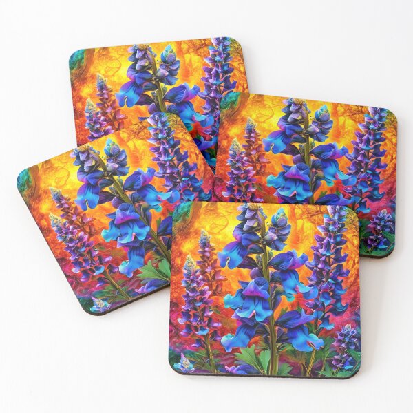 Item preview, Colorful lupins against an abstract background designed and sold by Mianku | Für das Leben.