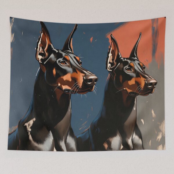 Item preview, Doberman Duo in Modern Style designed and sold by KiraChie.