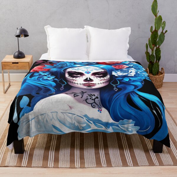 Item preview, Day Of The Dead: Woman With Blue Hair designed and sold by DEC02.