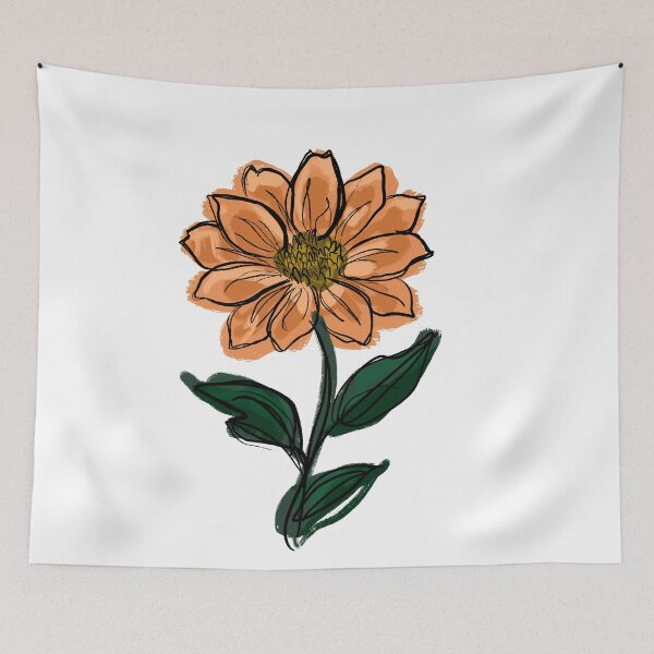 Item preview, Sweet Caroline Gerbera Daisy Flower Watercolor inspired Sketch designed and sold by the_langtry_art_logs.