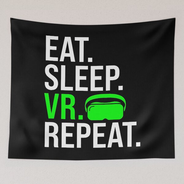 Item preview, Eat Sleep Vr Repeat Funny Virtual Reality Vr Headset designed and sold by jayeshainch.