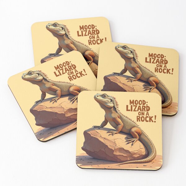 Artikelvorschau, Stimmungs-Eidechse auf einem Felsen – Lustiges australisches Humor-Design entworfen und verkauft von TroyTheTerrific.