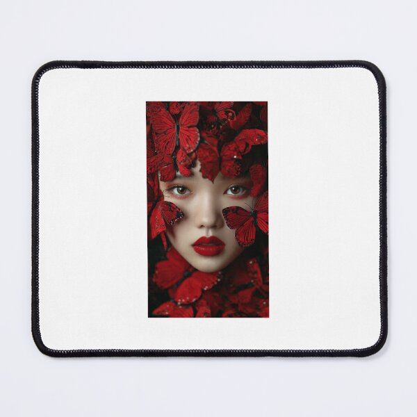 Item preview, asian beautiful girl with red butterflies  designed and sold by Angel35.