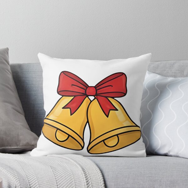 Item preview, Golden Christmas Bells with Red Bow Festive Illustration designed and sold by Biwbiwty.